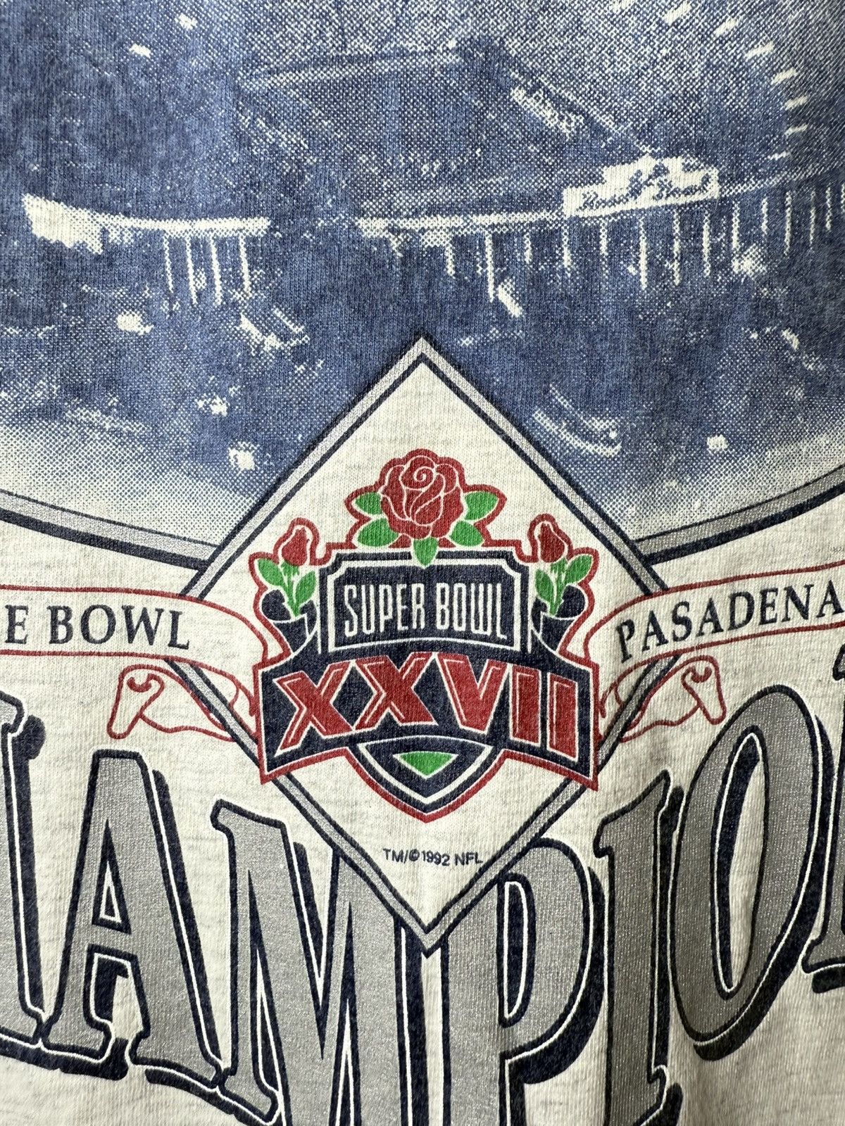 Vintage Rare 1992 NFL Dallas Cowboys Champions T Shirt Size US XL / EU 56 / 4 - 6 Thumbnail