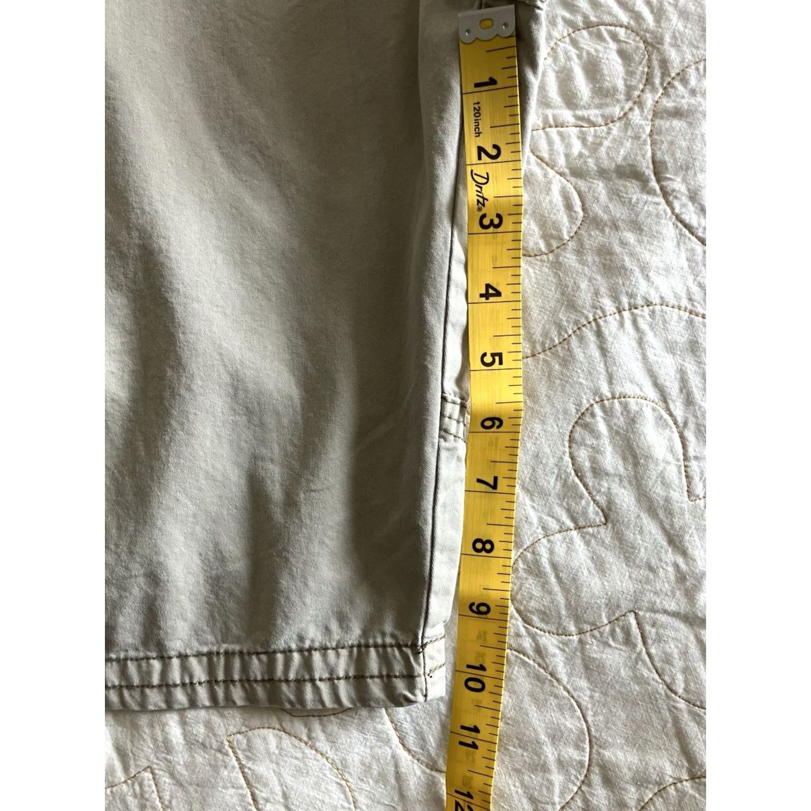 Vintage Plugg Cargo Shorts Men 36 Regular Flat Front Pockets Beige Inseam 10" Mid Rise Summer Casual Knit Cotton Zipper Closure Size US 36 / EU 52 - 3 Thumbnail