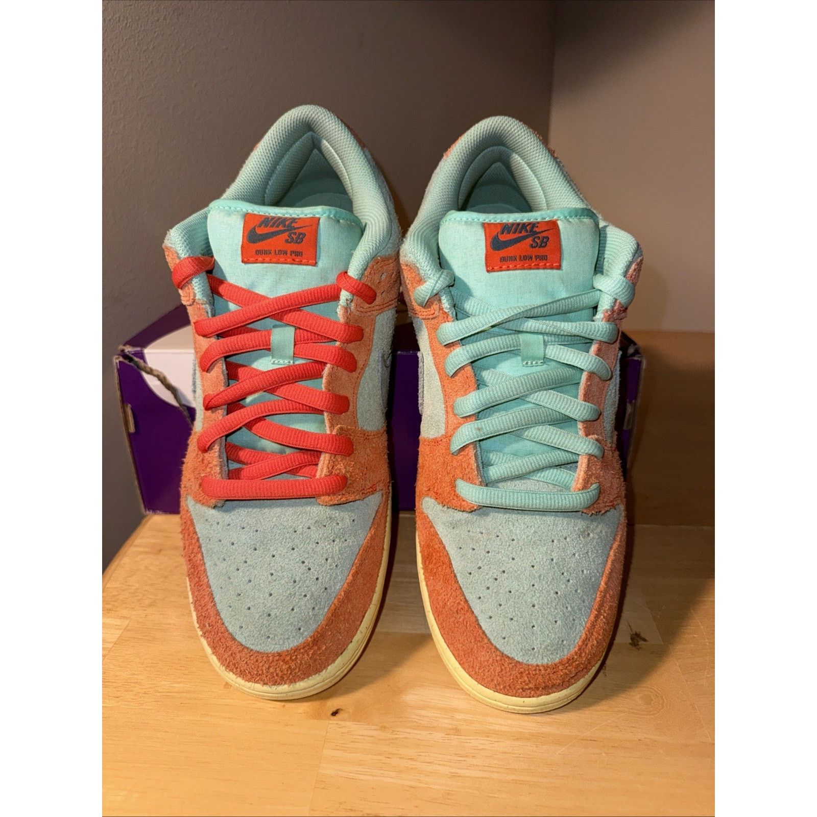 Nike Nike SB Dunk Low Orange Emerald Rise Size 12 Preowned OG BOX Size US 12 / EU 45 - 5 Thumbnail