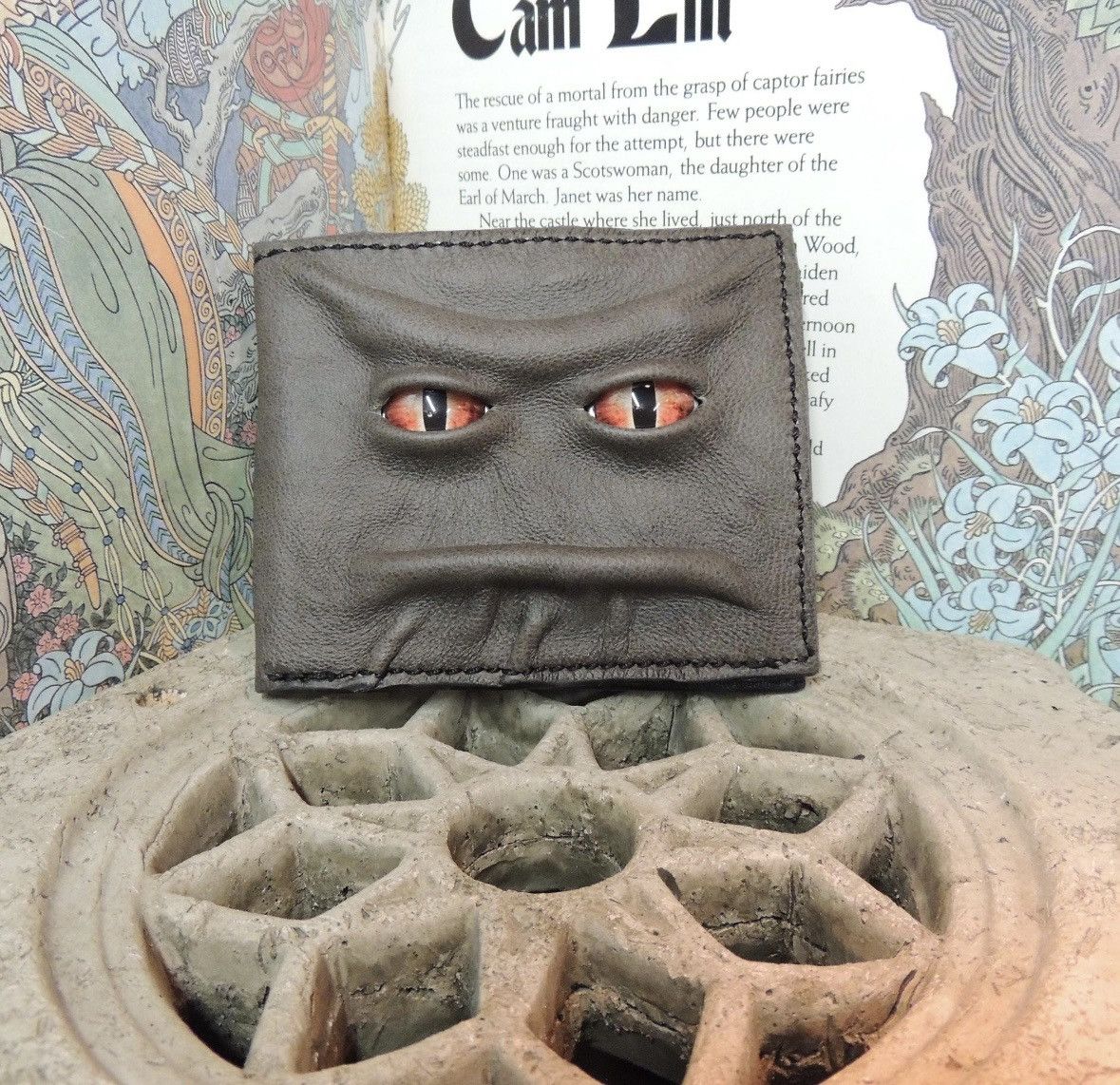 Vintage Grey Genuine Leather Abbot Wallet Red Eyes Size ONE SIZE - 1 Preview