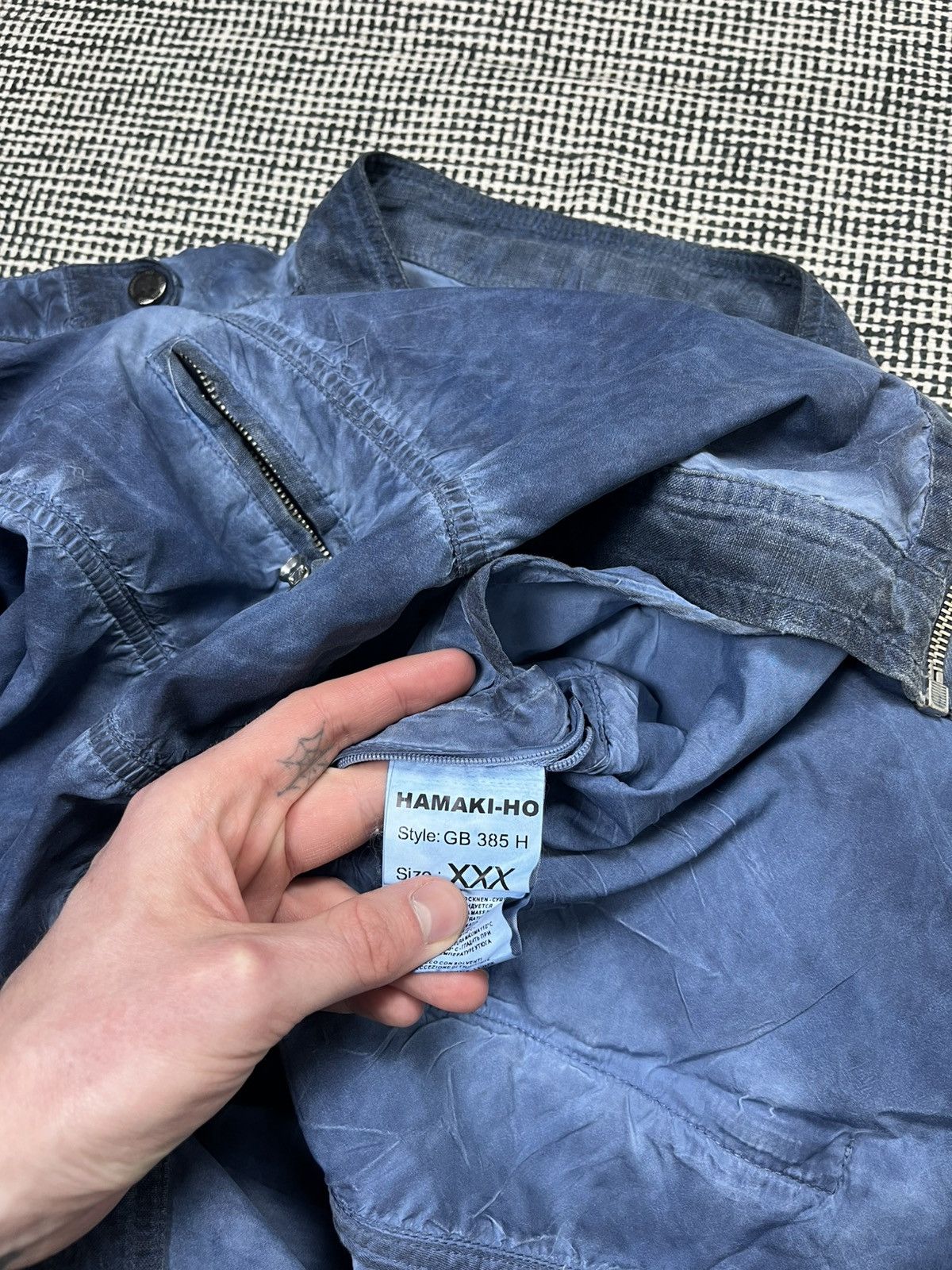 HAMAKI-HO × Japanese Brand hamaki-ho blue dyed biker bomber jacket Japanese style Size US L / EU 52-54 / 3 - 7 Thumbnail