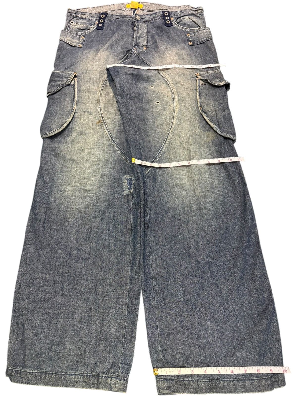 Post Overalls Vintage Post + Mud Wash Cargo Wide Leg Baggy Jeans Size US 36 / EU 52 - 8 Thumbnail