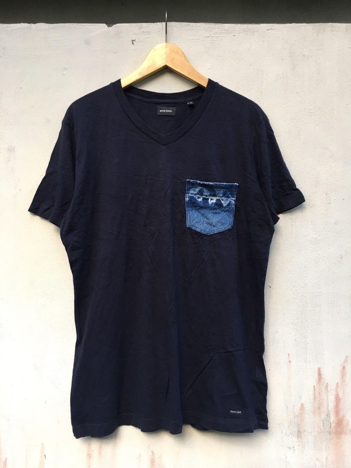Diesel Diesel Pocket Denim Vneck Tee Size US S / EU 44-46 / 1 - 8 Thumbnail