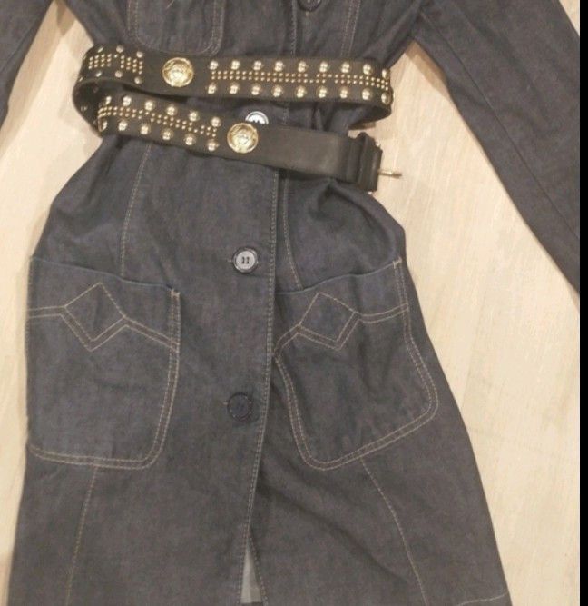 Miss Sixty Vintage Jean coat with faux fur collar/designer belt Size M / US 6-8 / IT 42-44 - 5 Thumbnail
