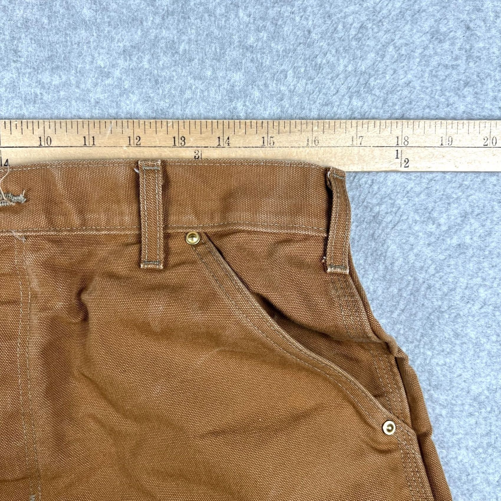 Carhartt VINTAGE Carhartt Pants Mens 33 Brown Double Front Knee Canvas USA Union Made 33x32 B01 BRN Size US 33 - 4 Thumbnail