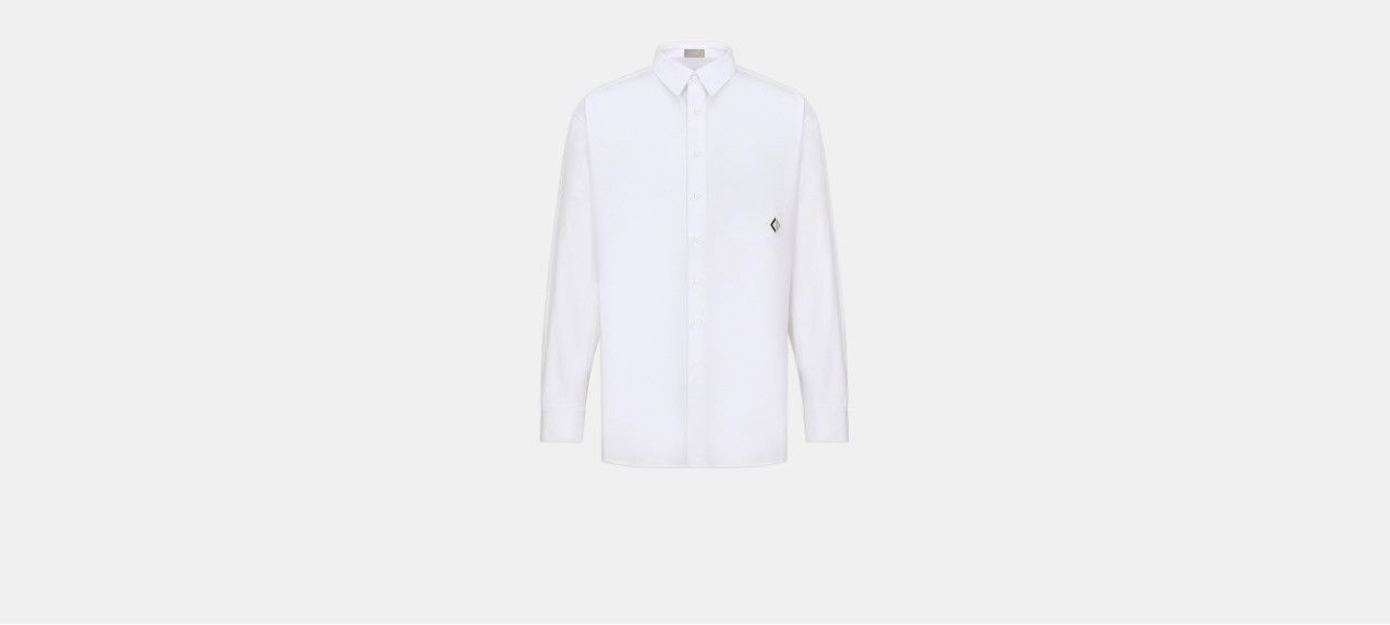 Dior o1w1db10824 CD Diamond Oversized Shirt in White Size US M / EU 48-50 / 2 - 1 Thumbnail