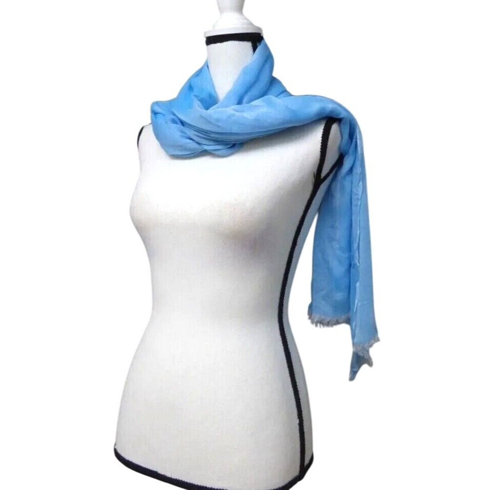 Other Calvin Klein Chambray Woven Scarf, Ocean Blue, OS Size ONE SIZE - 6 Thumbnail