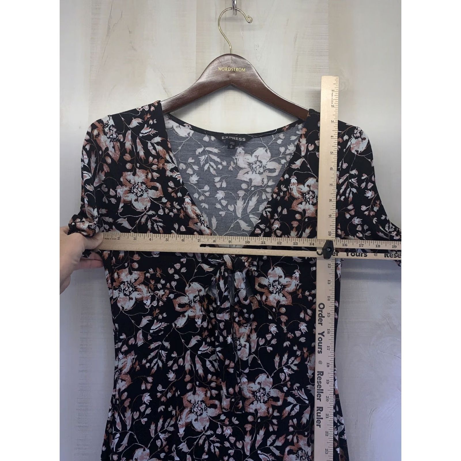 Express Express Womens Size M Short Sleeve Knot Front Maxi Floral Dress-6315 Size 32" / US 10 / IT 46 - 2 Thumbnail