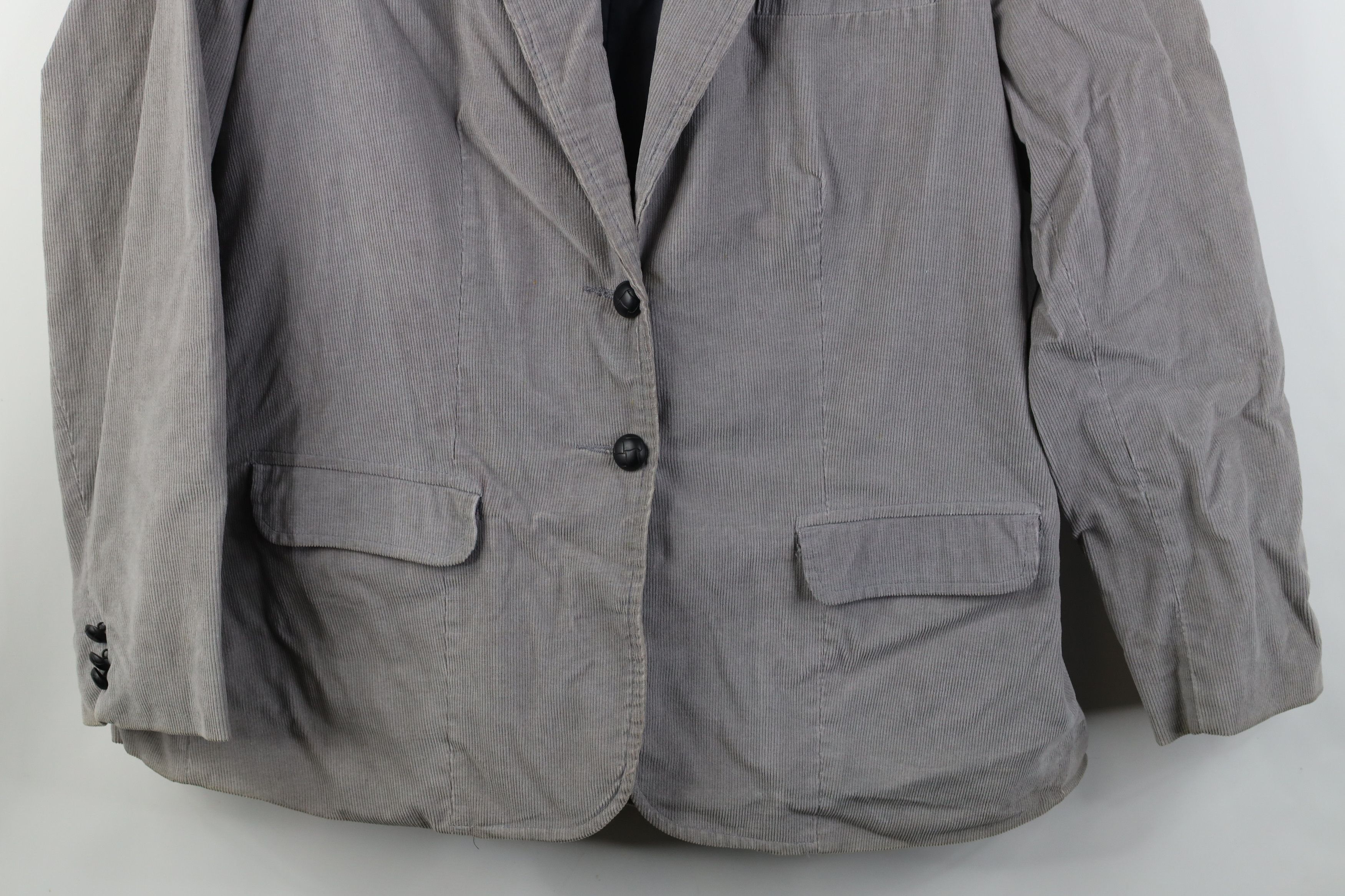 Vintage Vintage 90s Streetwear Corduroy Suit Coat Blazer Jacket Gray Size XL / US 12-14 / IT 48-50 - 3 Thumbnail