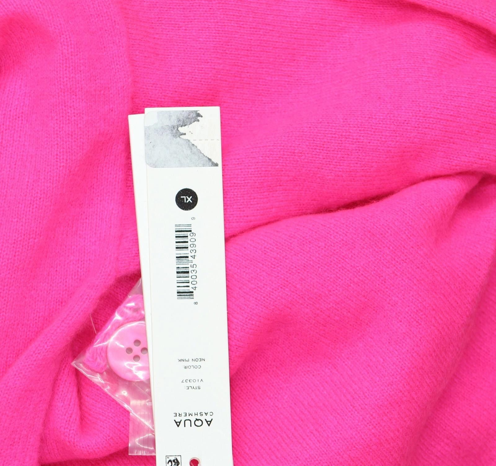 Aquascutum Aqua Front Cashmere V-neck Cardigan V10337 Neon Pink Xl Size XL / US 12-14 / IT 48-50 - 4 Thumbnail