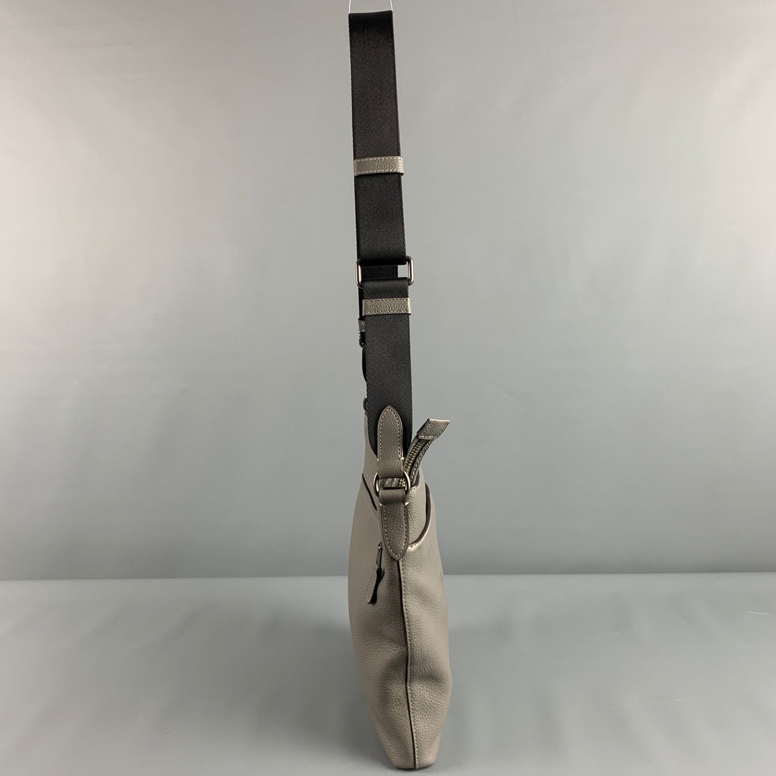 Coach COACH Grey Black Pebble Grain Leather Cross Body Bag Size ONE SIZE - 4 Thumbnail