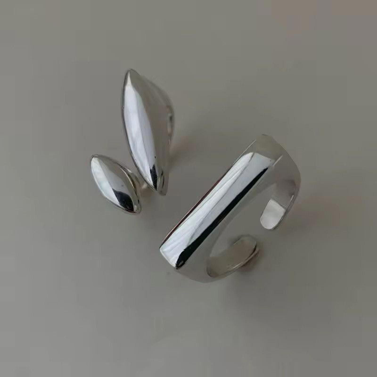 Jewelry 2 Pieces Geometric Open Rings Size ONE SIZE - 2 Thumbnail