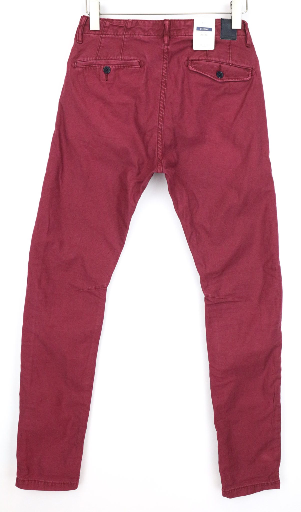 Scotch & Soda THEON W29/L34 Slim Taper Cotton Burgundy Trousers 75374 Size US 29 - 2 Thumbnail