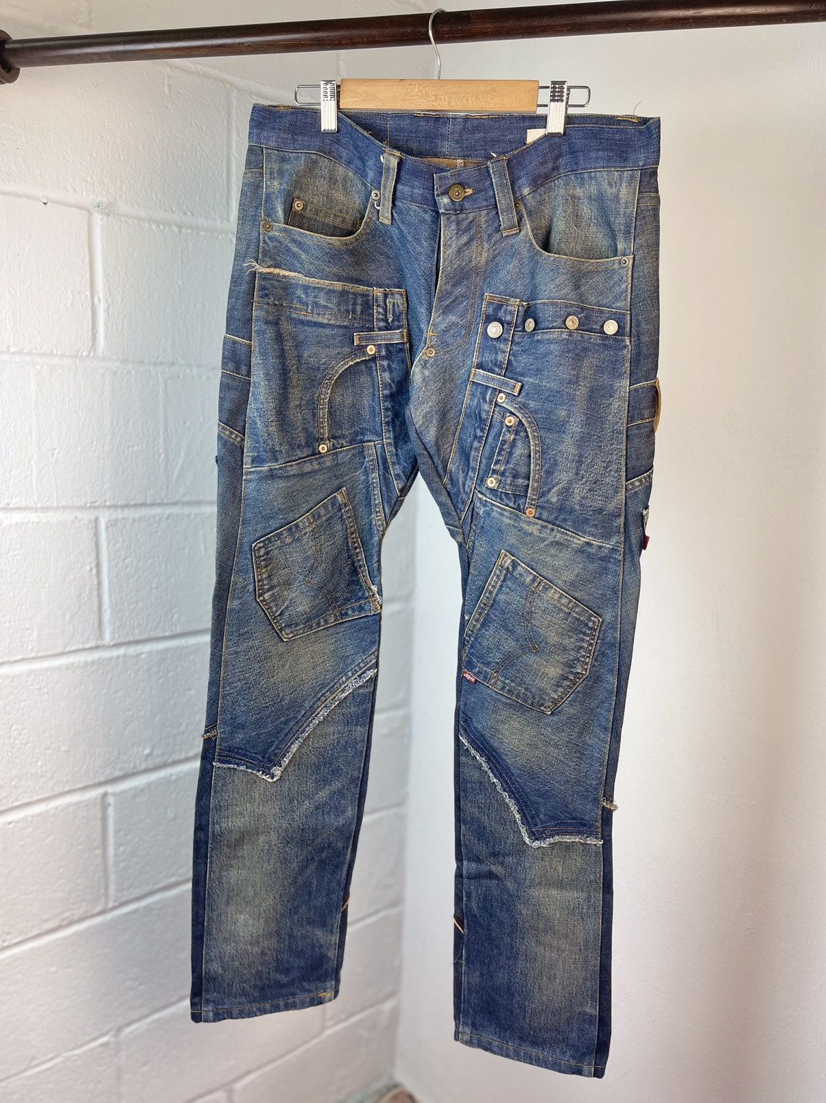 20471120 × Beauty Beast A/W2000 20471120 Reconstruction Denim Pants Size US 34 / EU 50 - 5 Thumbnail