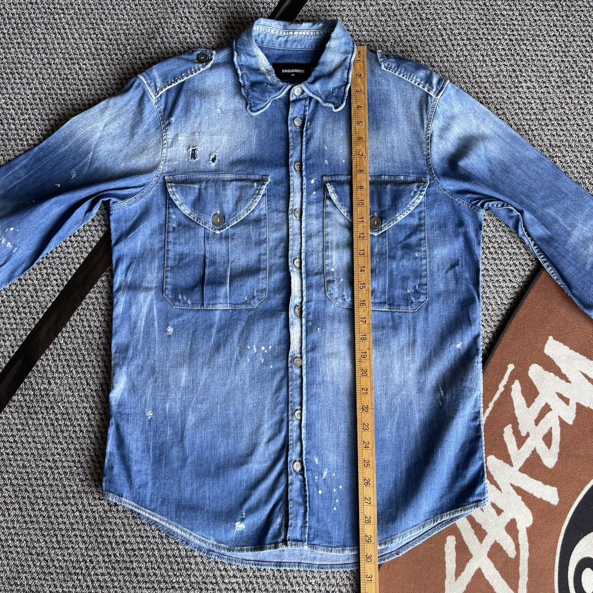 Dsquared2 Dsquared2 Distressed Effect Denim Shirt Size US L / EU 52-54 / 3 - 12 Thumbnail