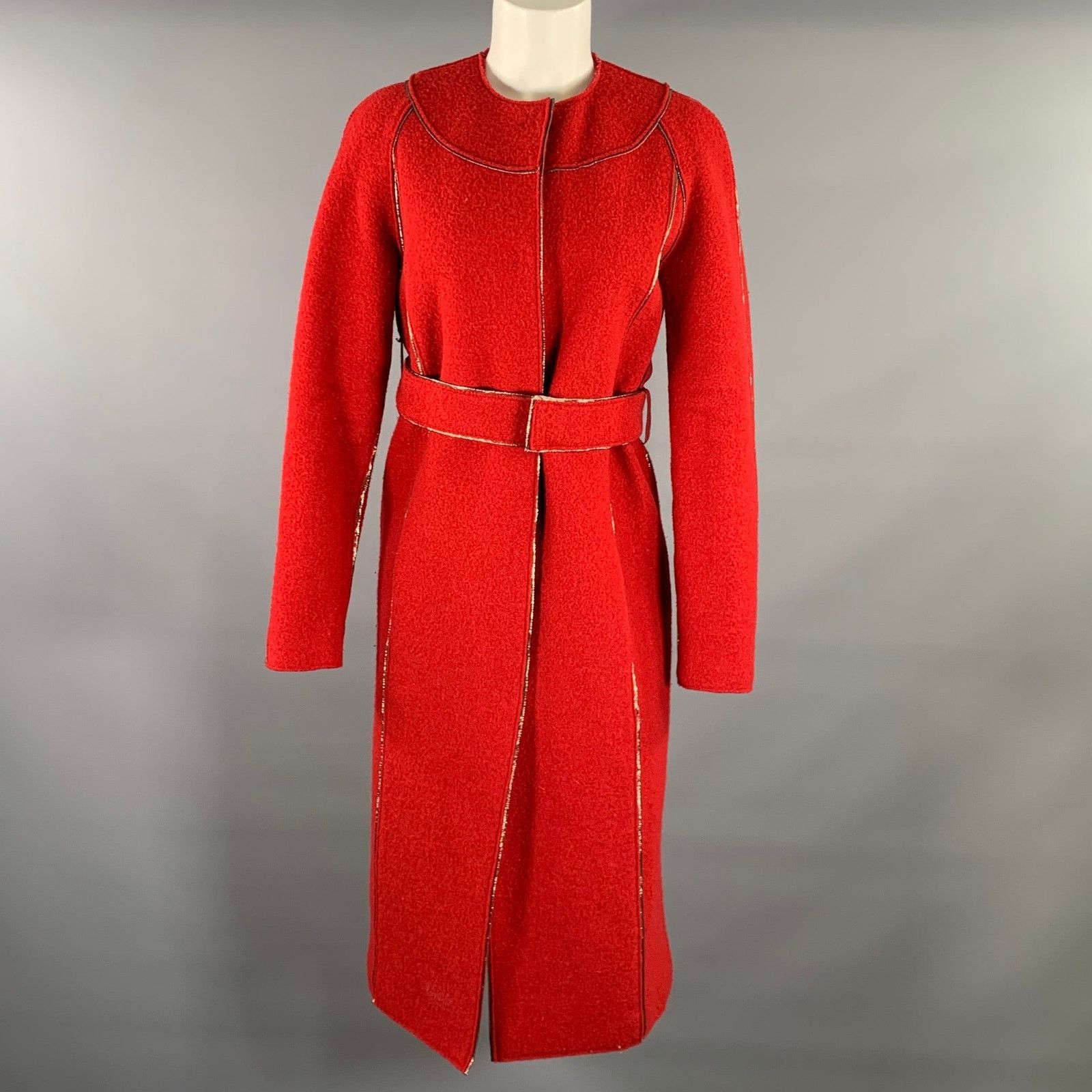Ports 1961 PORTS 1961 Size 0 Burgundy Gold Wool Textured Collarless Size XS / US 0-2 / IT 36-38 - 1 Thumbnail