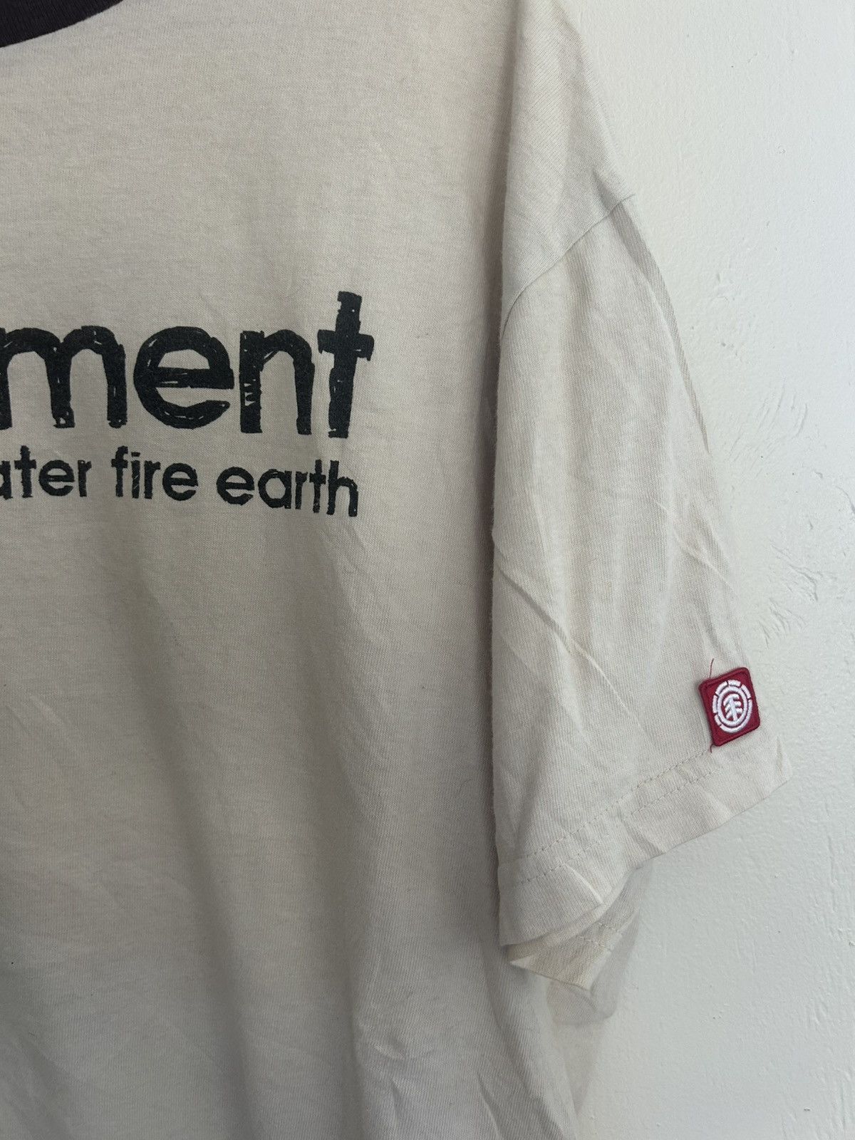 Element Y2K Element Skateboards Beige Logo Tee w/ Back Shoulder Hit Size US L / EU 52-54 / 3 - 4 Thumbnail