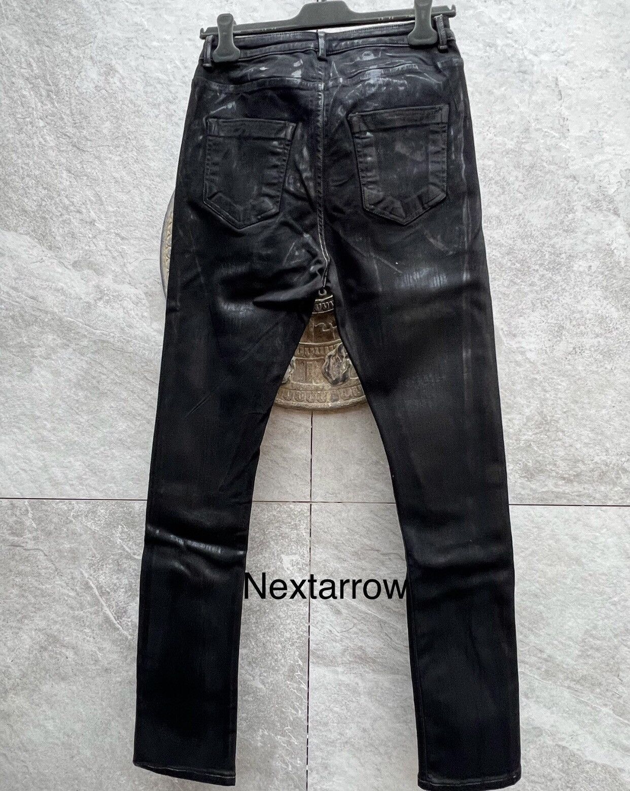 Rick Owens Rick Owens Black Brushed Wax Coated detroit Classic Jeans Size US 32 / EU 48 - 2 Thumbnail