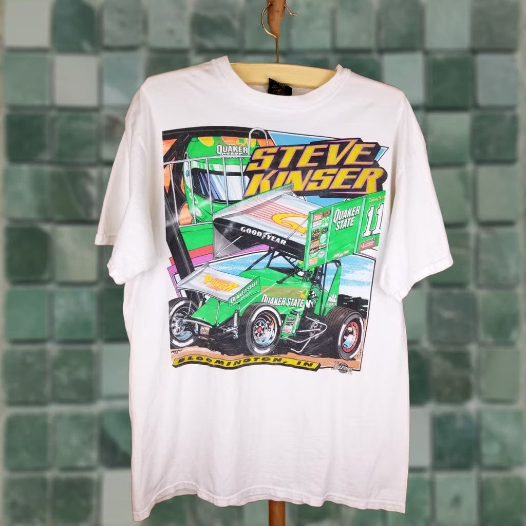 Vintage VINTAGE 98' STEVE KINSER QUAKER STATE RACING ARIZONA WITE COTTON T-SHIRT SZ XL Size US XL / EU 56 / 4 - 1 Thumbnail