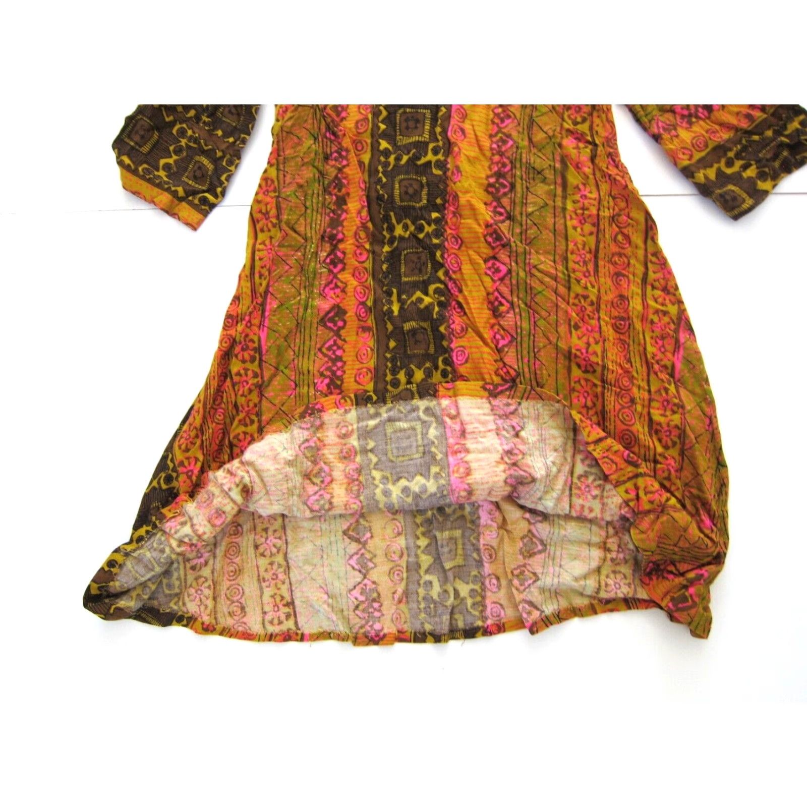 Pinko VINTAGE Handmade Rayon Tunic Dress 3/4 Sleeve Pink Small Size S / US 4 / IT 40 - 6 Thumbnail