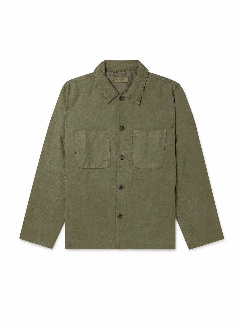 Officine Generale Officine Générale Harrison Linen Cotton Overshirt - Green Size US M / EU 48-50 / 2 - 11 Thumbnail