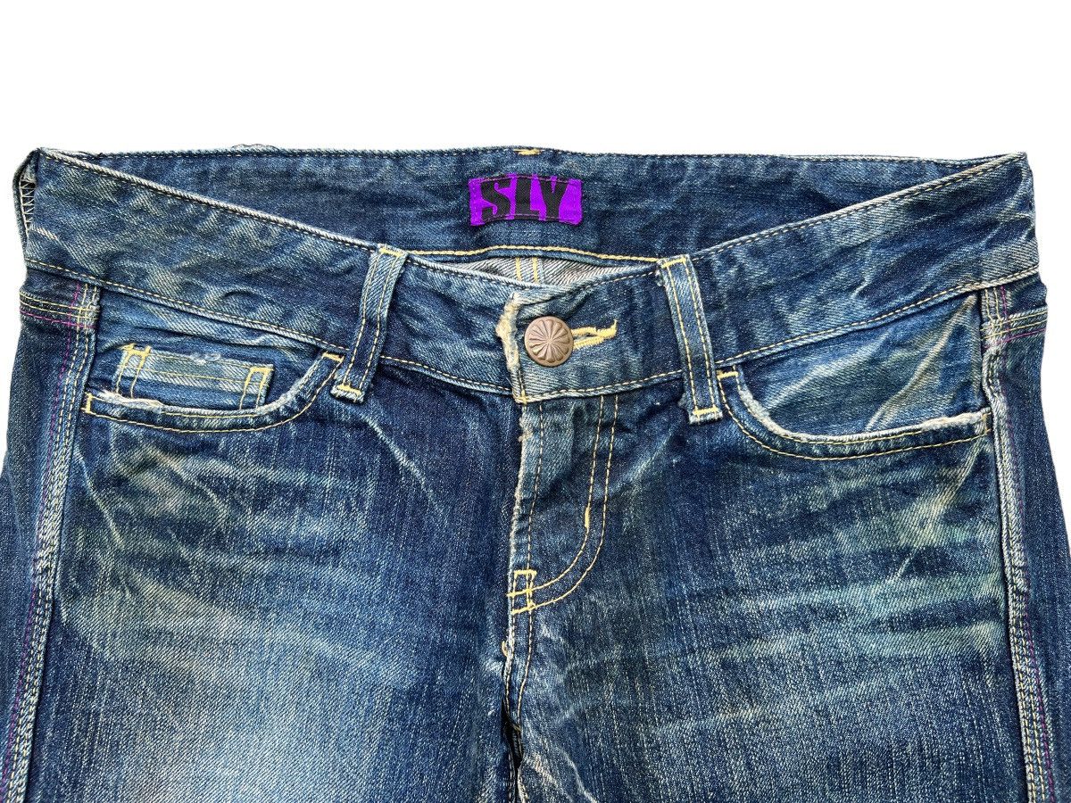 Japanese Brand Flare Sly Japanese Distressed Low Rise Denim Jeans 31x30 Size 31" - 7 Thumbnail