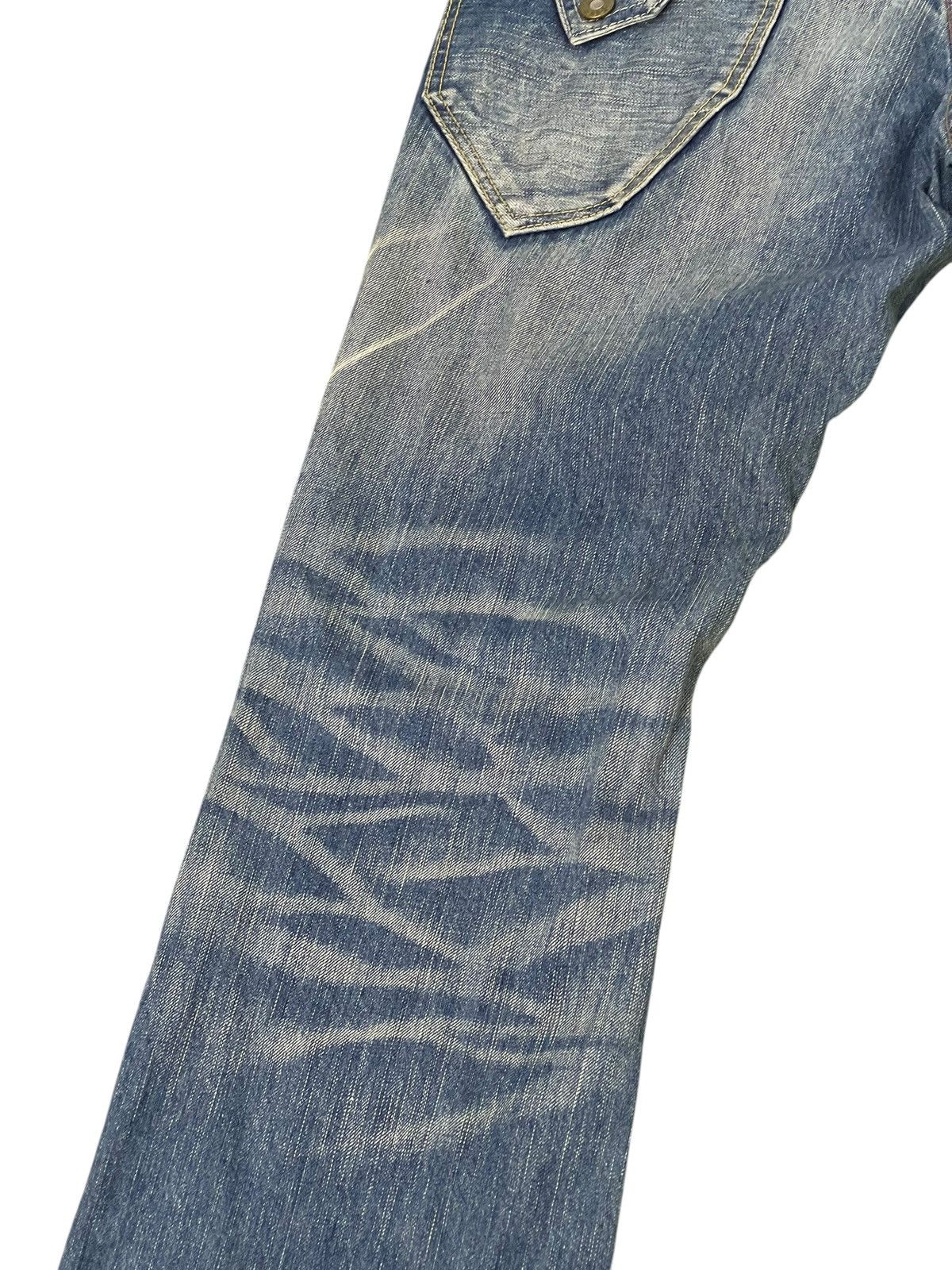 Japanese Brand Flare Jeans Blue Way Faded Distress Low Rise Boot Cut 1🟦2 Size US 32 / EU 48 - 16 Thumbnail