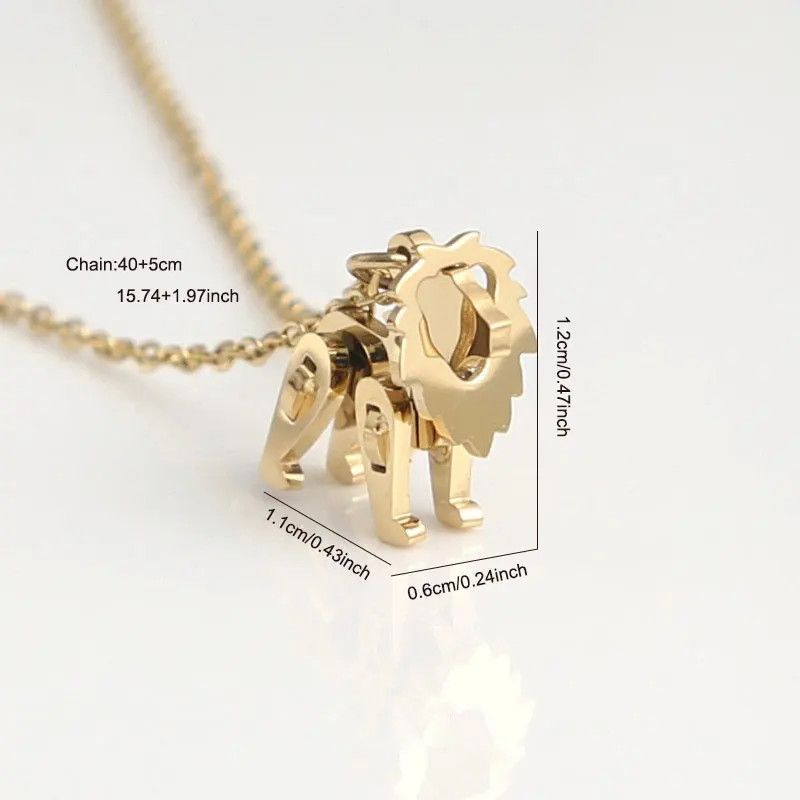 Jewelry 3D Lion Charm Stainless Steel Size ONE SIZE - 6 Thumbnail