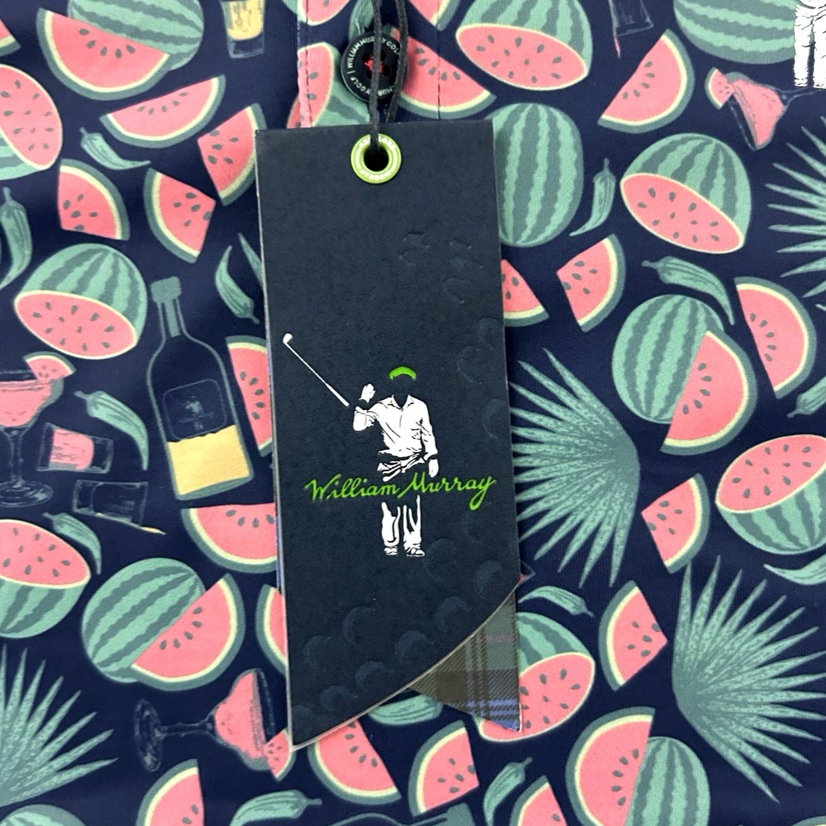 Vintage William Murray Polo Shirt Golf Mens Size M Navy Watermelon XS? Size US M / EU 48-50 / 2 - 3 Thumbnail