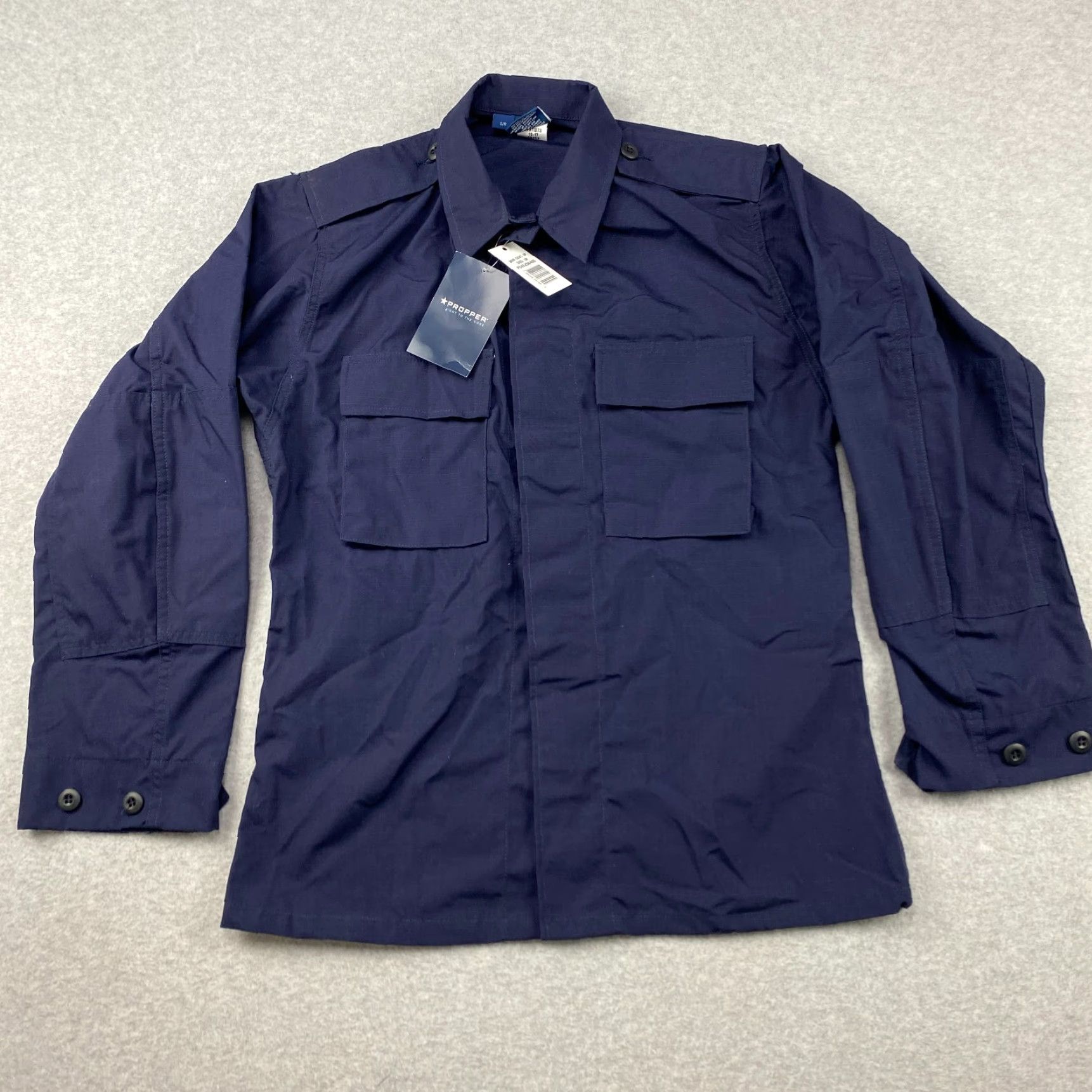 Propper PROPPER Jacket Mens S Blue Button Up Military BDU Canvas 2 Pockets All Seasons Casual Workwear NWT Size US S / EU 44-46 / 1 - 2 Thumbnail