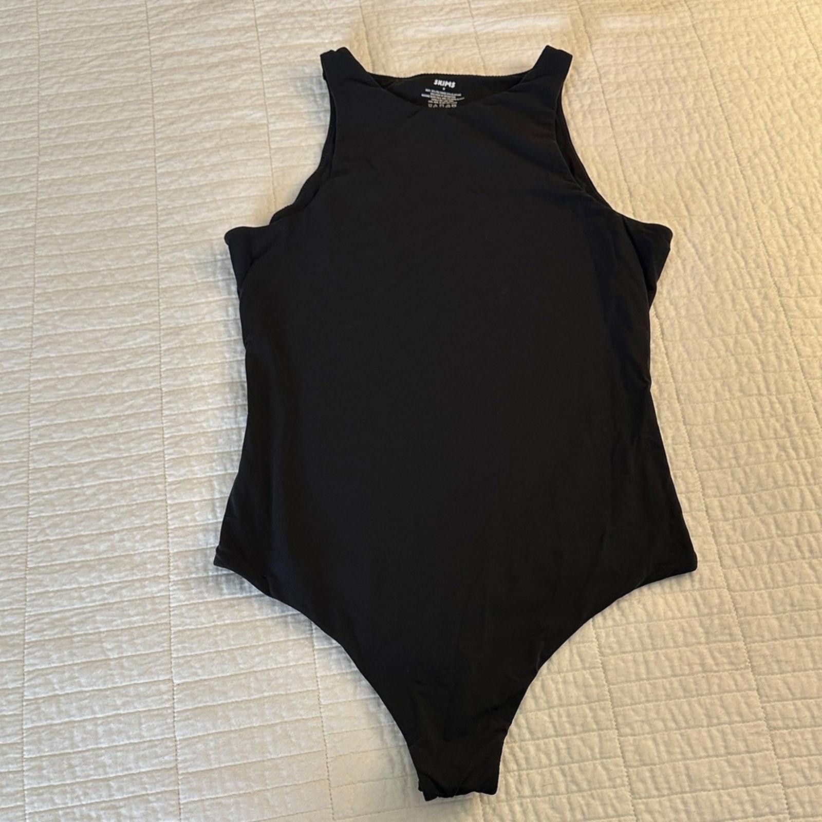 Swims SKIMS M High Neck Bodysuit Fits Everybody Onyx Black NWOT Size ONE SIZE - 1 Thumbnail