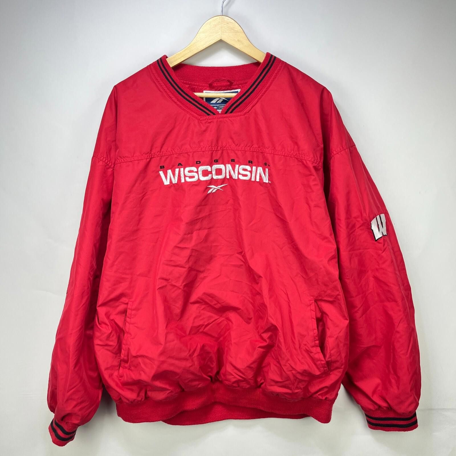 Reebok Vintage 90s Reebok Wisconsin Badgers Windbreaker Jacket XL Size ONE SIZE - 1 Thumbnail