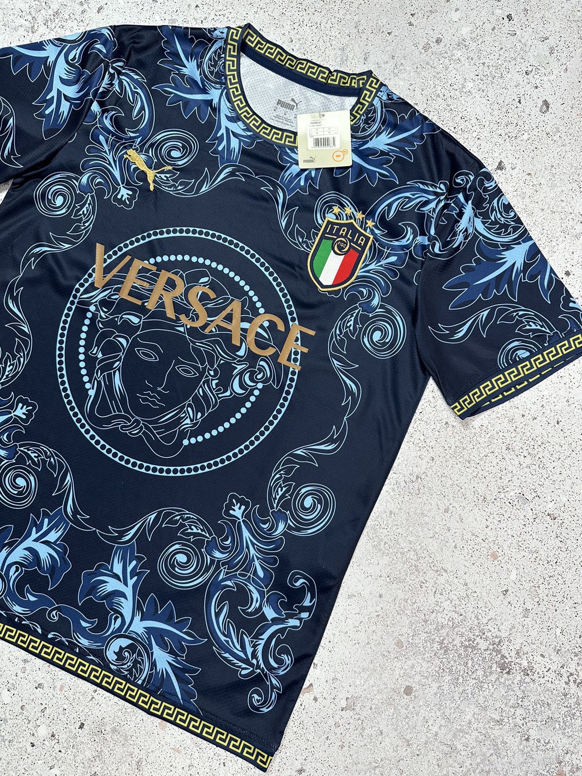 Vintage Versace Puma Italy Soccer Jersey T Shirt | Grailed
