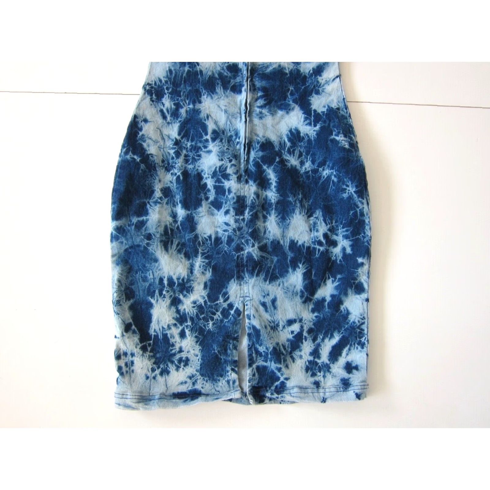 Vintage Derek Heart Blue Tie Dye Cotton Stretch Denim Tank Dress S Size 28" / US 6 / IT 42 - 6 Thumbnail