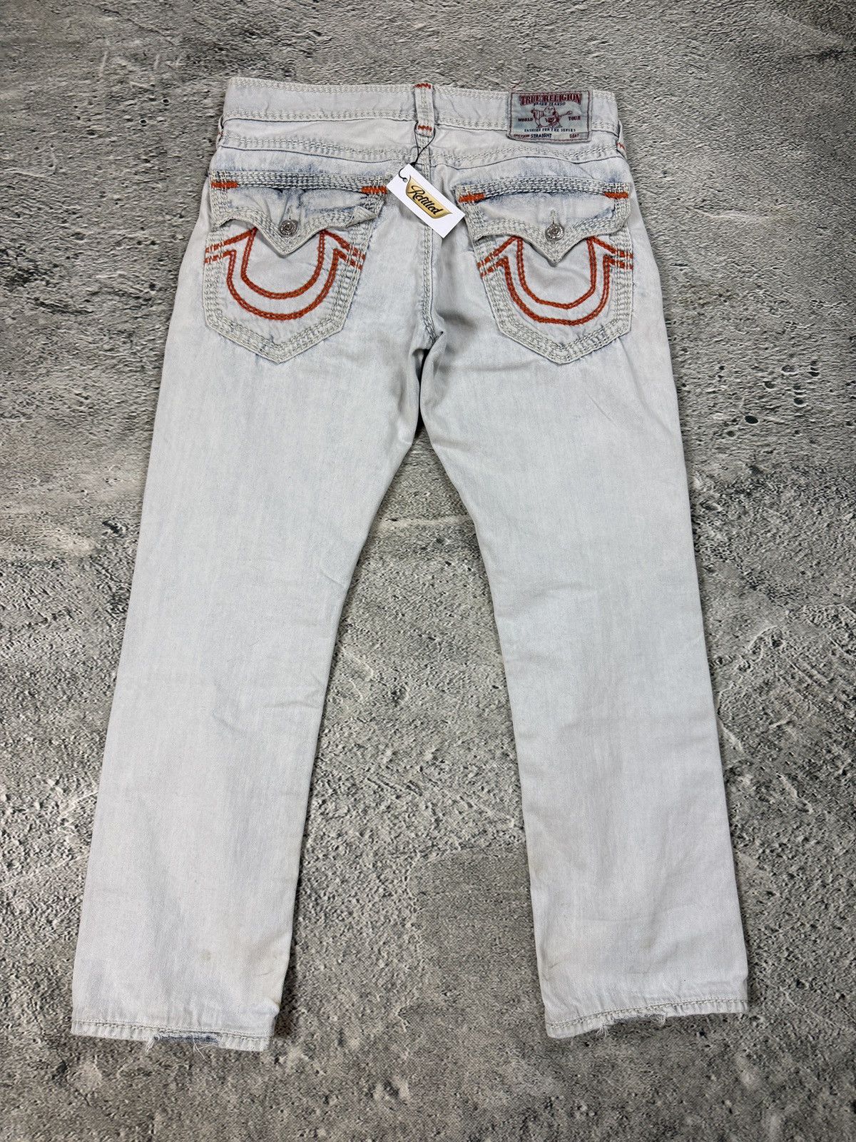 True Religion True Religion vintage white jeans straight mega T Orange Size US 31 - 1 Thumbnail
