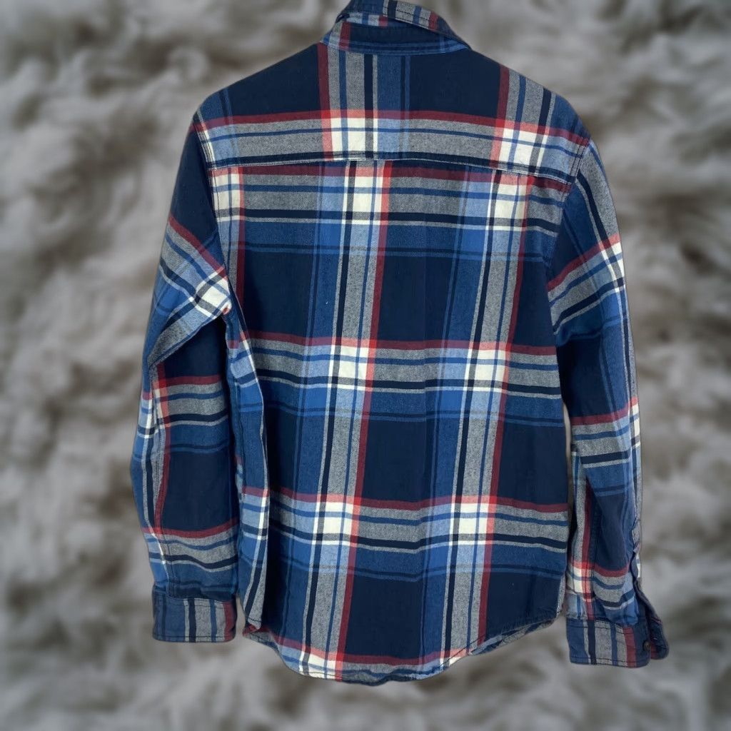 Aeropostale Aeropostale Mens Button-Up Shirt Long Sleeve Plaid Blue 100% Cotton Medium Size US M / EU 48-50 / 2 - 1 Thumbnail