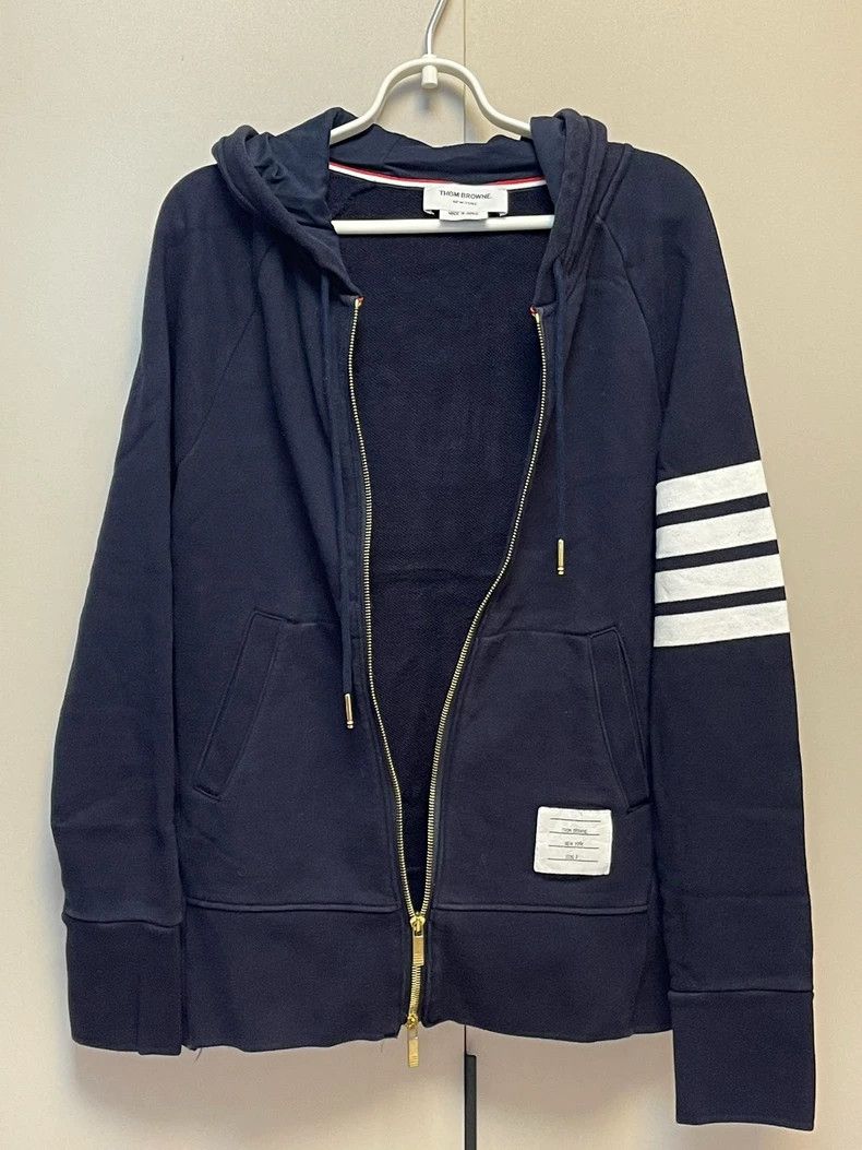 Thom Browne Thom Browne Navy Zip Hoodie - dmc Size US M / EU 48-50 / 2 - 1 Thumbnail