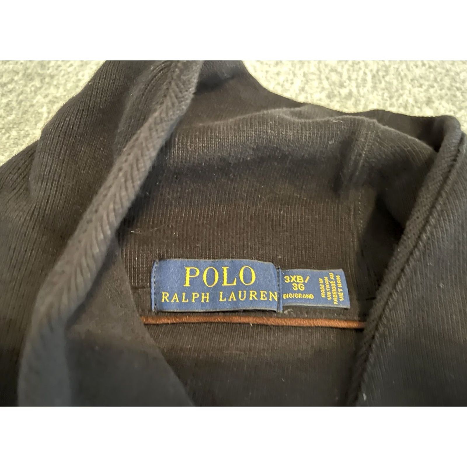 Polo Ralph Lauren Polo Ralph Lauren Mens Big 3XB Black Pullover Sweater Shawl Collar Pony Logo Knit Cotton Size US XXL / EU 58 / 5 - 2 Thumbnail
