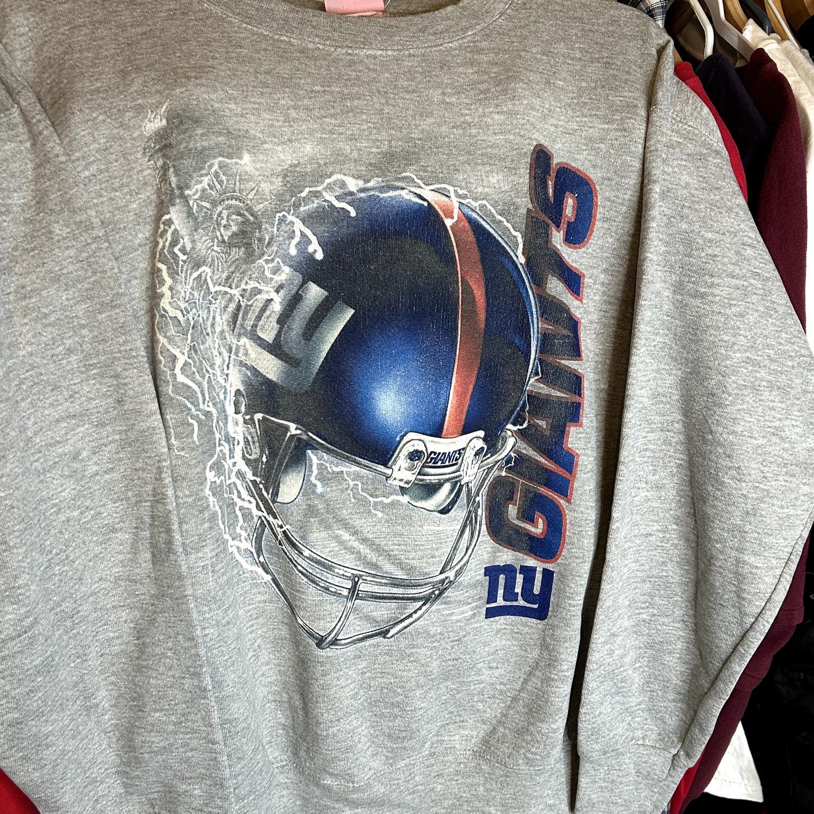NFL Y2K New York Giants Crazy Gray Crewneck Size US M / EU 48-50 / 2 - 3 Thumbnail