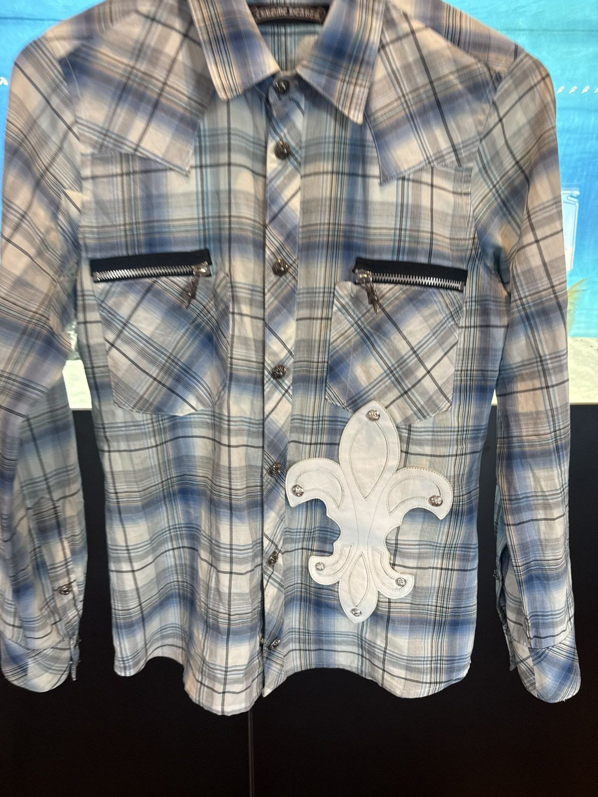 Chrome Hearts Chrome Hearts Fleur De Lis Dagger Zip Flannel Size US M / EU 48-50 / 2 - 3 Thumbnail