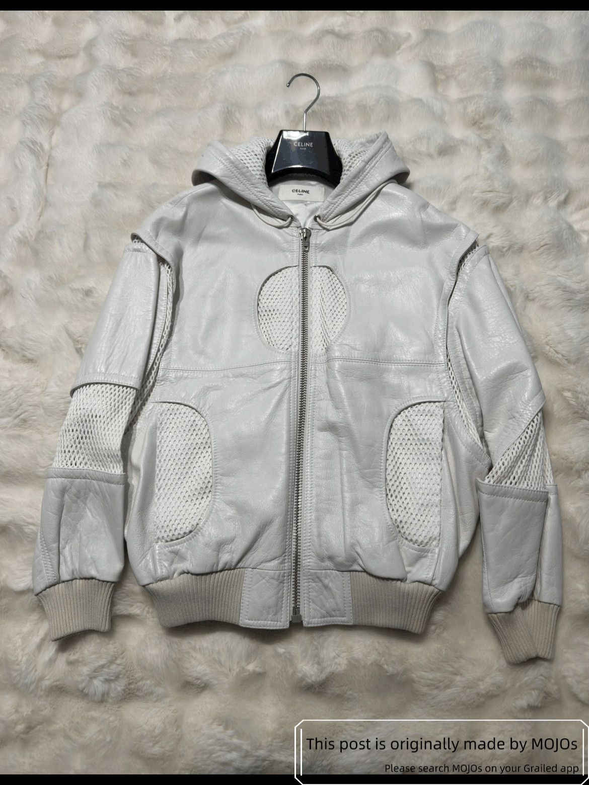 Celine Sz 46 Celine 22SS Mesh Joint Leather Jacket Size US S / EU 44-46 / 1 - 1 Thumbnail