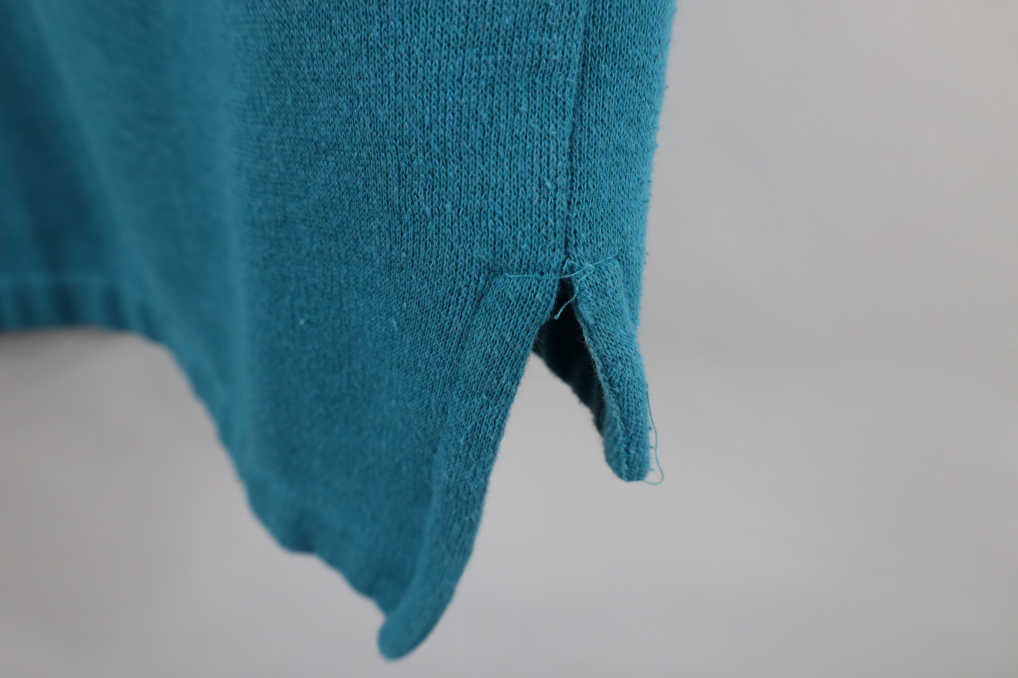 Vintage Vintage 90s Streetwear Boxy Fit Collared Sweatshirt Teal Size US L / EU 52-54 / 3 - 9 Thumbnail