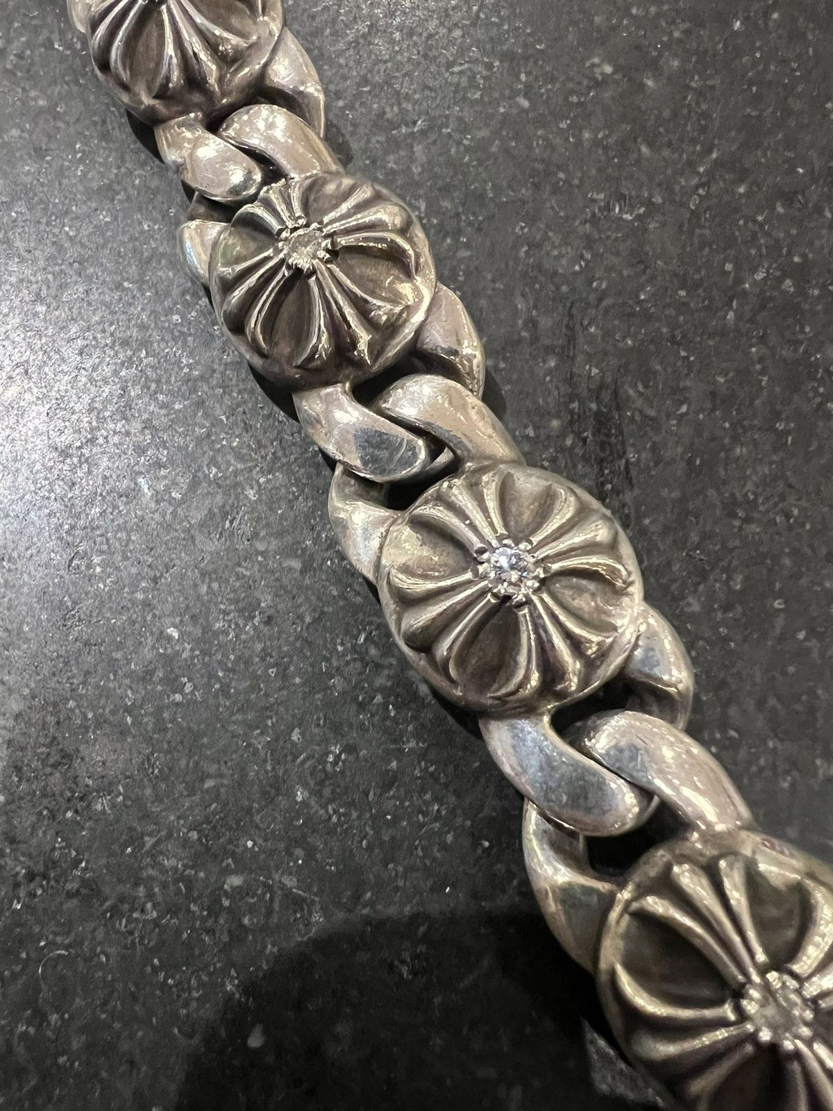 Chrome Hearts Chrome Hearts CH Plus Maltese Link Bracelet With Diamonds Size ONE SIZE - 7 Thumbnail