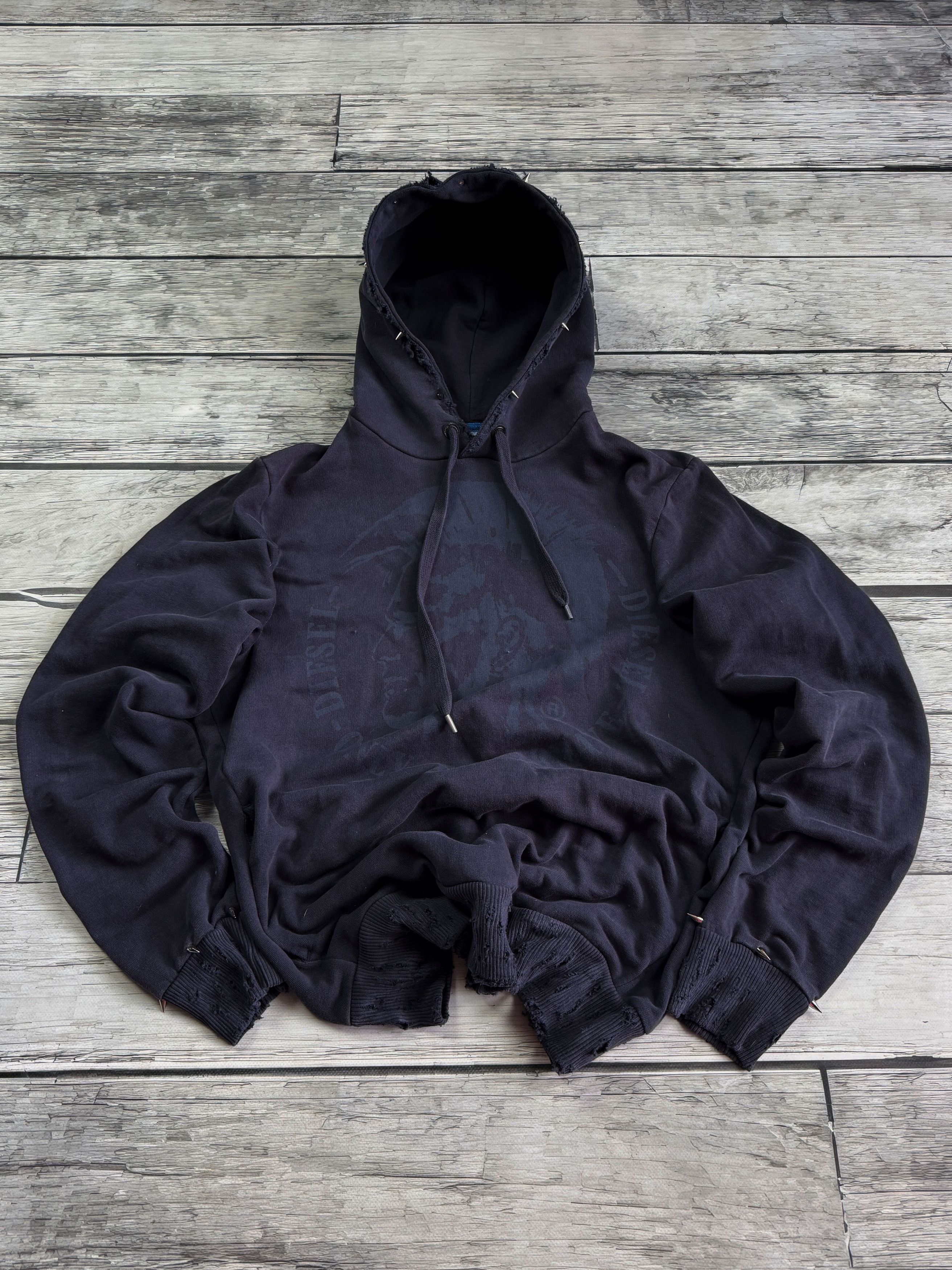 Diesel Vintage Punk Fit Archival Avant Garde Diesel Spikes Hoodie Size US M / EU 48-50 / 2 - 5 Thumbnail