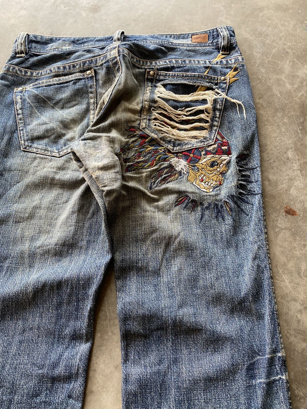 Hysteric Glamour × Nicole Club × Tornado Mart Japanese Nicole Club For Men Embroidery Distressed Denim Size US 33 - 17 Thumbnail
