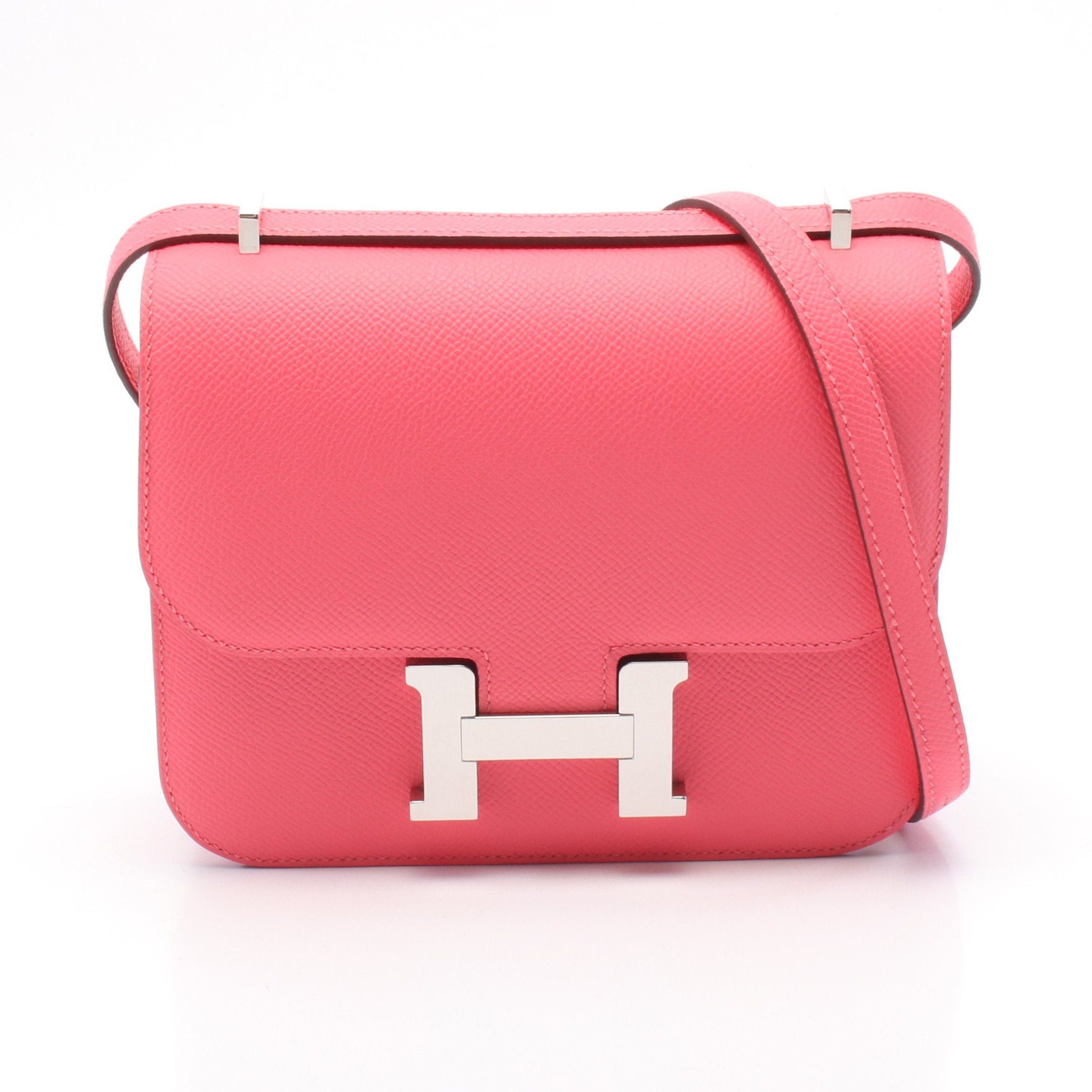 Hermes Constance 3 Mini Miroir Rose Azalea Shoulder Bag Veau Epsom Pink Silver Hardware B Stamp, Women's