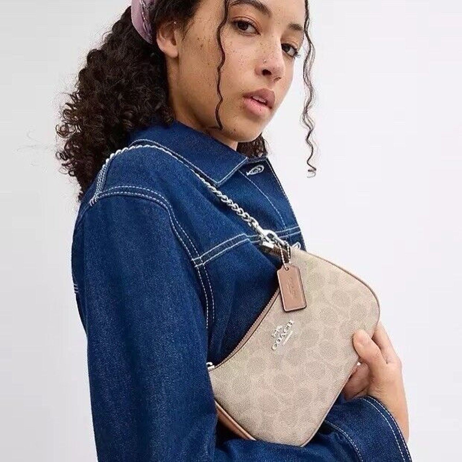 Coach NWT Coach Teri Mini Crossbody Bag cw323 Silver/Sand/Taupe Size ONE SIZE - 7 Thumbnail