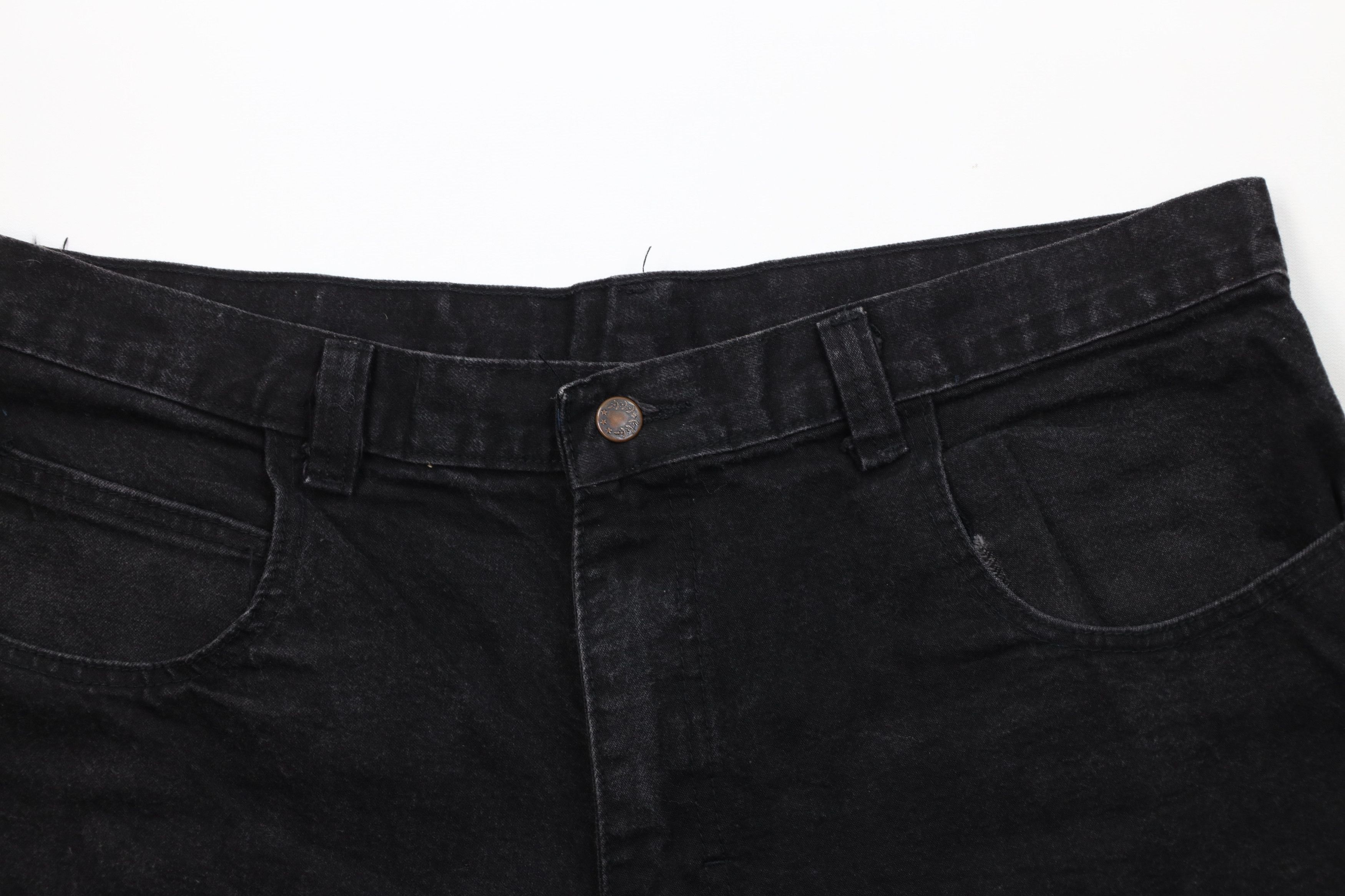 Vintage Vintage 90s Y2K Streetwear Dungaree Denim Shorts Black Size US 38 / EU 54 - 2 Thumbnail
