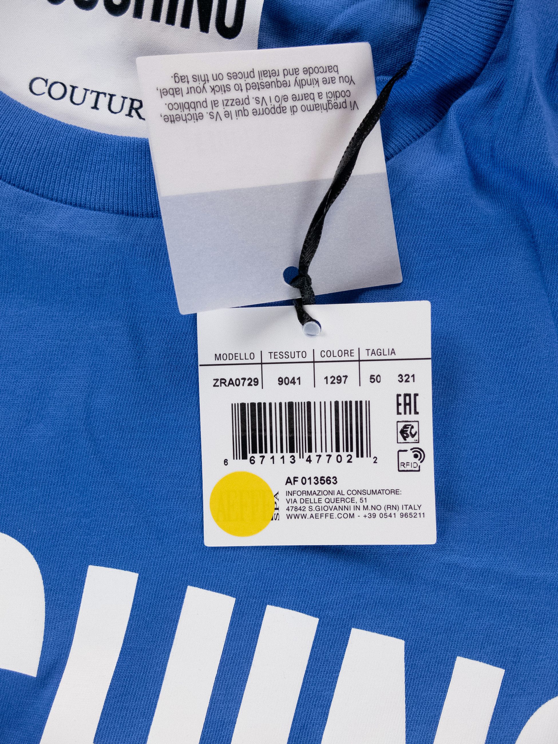 Moschino MOSCHINO Couture blue Smiley & logo print t-shirt Large Size US L / EU 52-54 / 3 - 5 Thumbnail