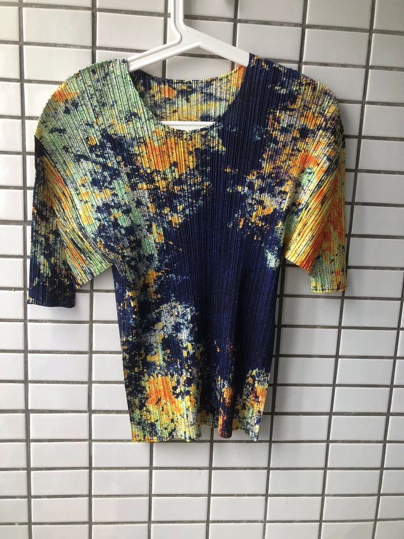 Issey Miyake issey miyake size:4 Blue short-sleeved shirt Size XXS / US 00 / IT 34 - 1 Thumbnail